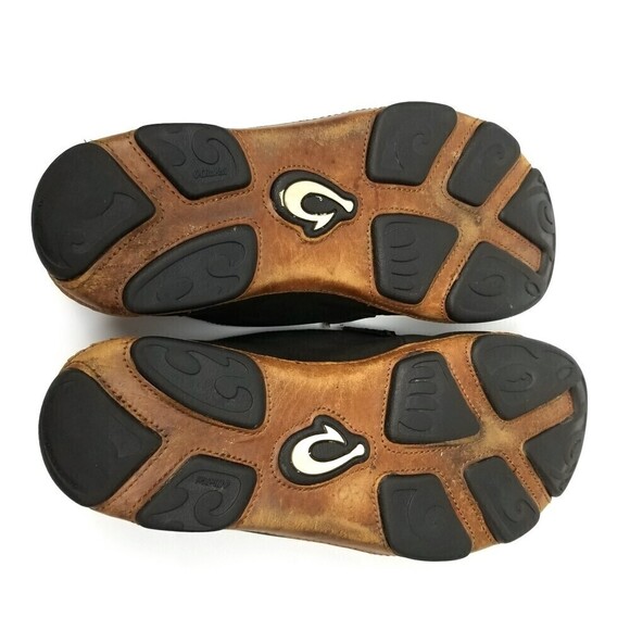 OluKai Moloa Convertible Drop In Nubuck Leather Slip On Shoes Men 10 Black Brown - Picture 10 of 12